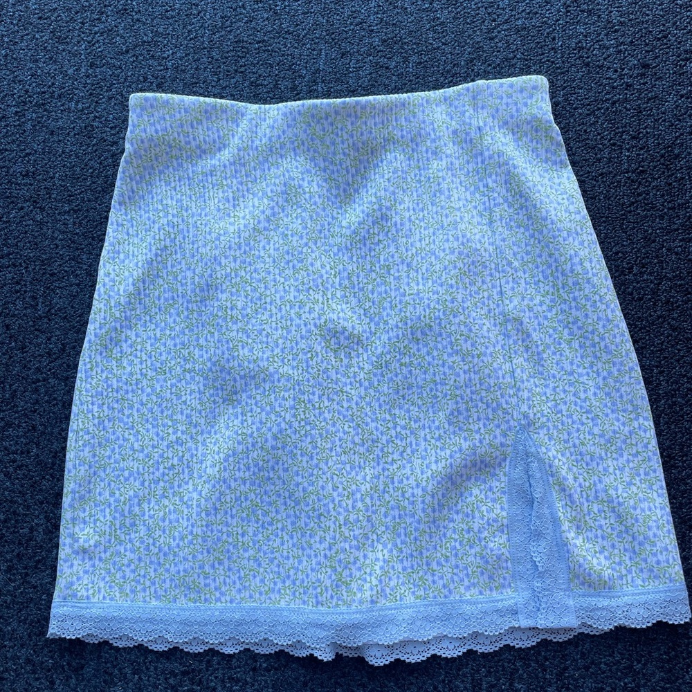 H&M Blue Mini Pencil Skirt with Slit